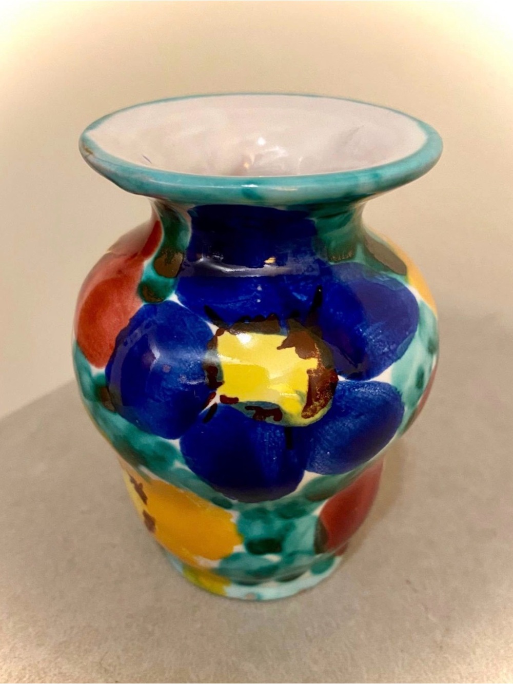 Vintage Bitossi Floral Mid Century Italian Pottery Flower Small Vase 4” Tall